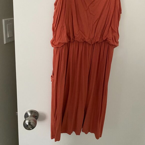 Lush Summer Mini Dress Peach with Pockets / Size S - Picture 2 of 3